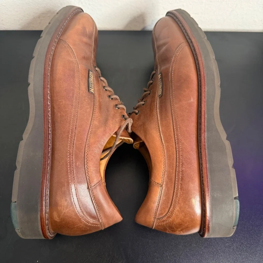 Mephisto Abel Goodyear Welt Air Relax Men 10 Leather Lace Up Shoes Oxford Brown